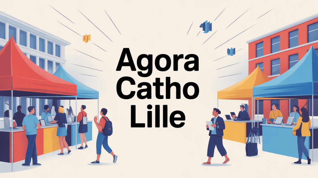 agora catho lille étudiants sur campus illustré