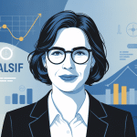 Portrait conceptuel anne sophie alsif économiste illustration