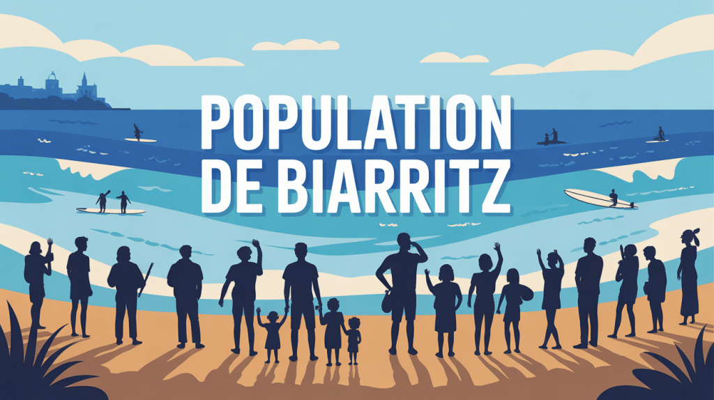biarritz habitants vue stylisée résidents touristes océan