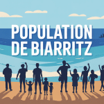 biarritz habitants vue stylisée résidents touristes océan