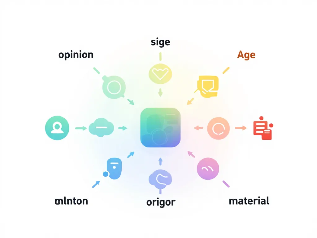 schéma ordre descriptive adjectives anglais