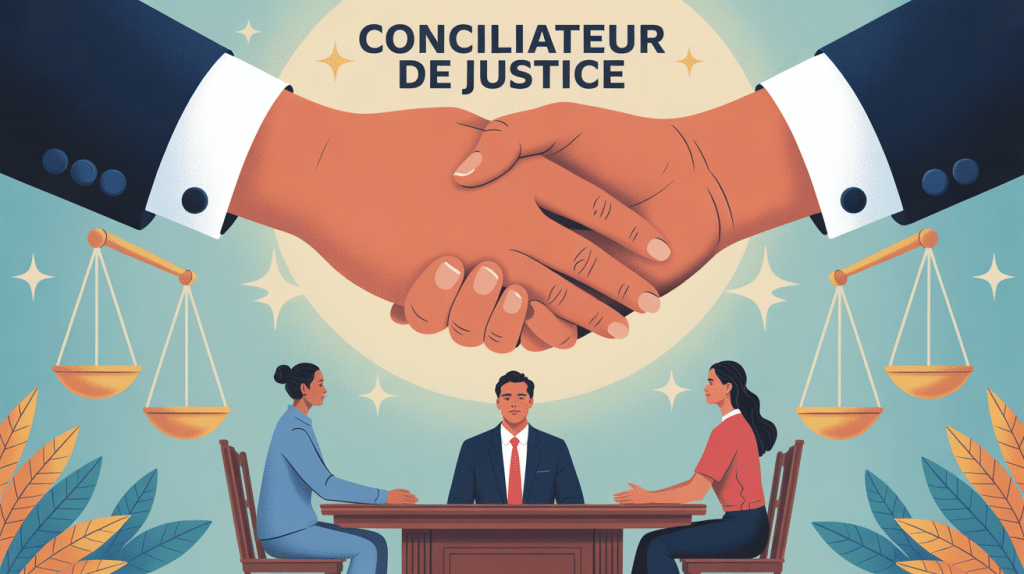 Devenir conciliateur de justice illustration salle de conciliation harmonieuse