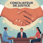 Devenir conciliateur de justice illustration salle de conciliation harmonieuse