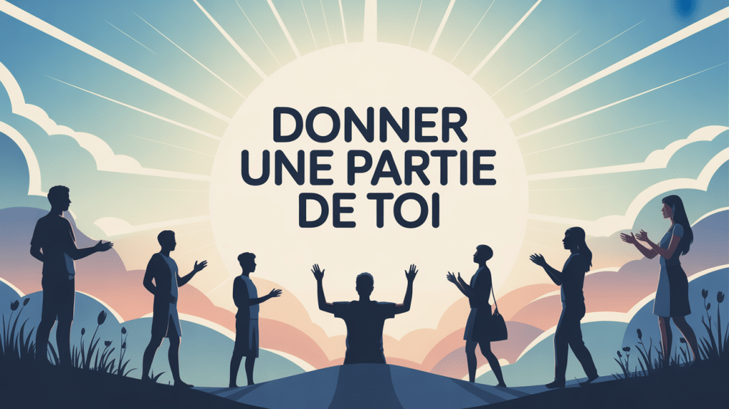 illustration de distribution de une partie de toi contexte spirituel partage énergie