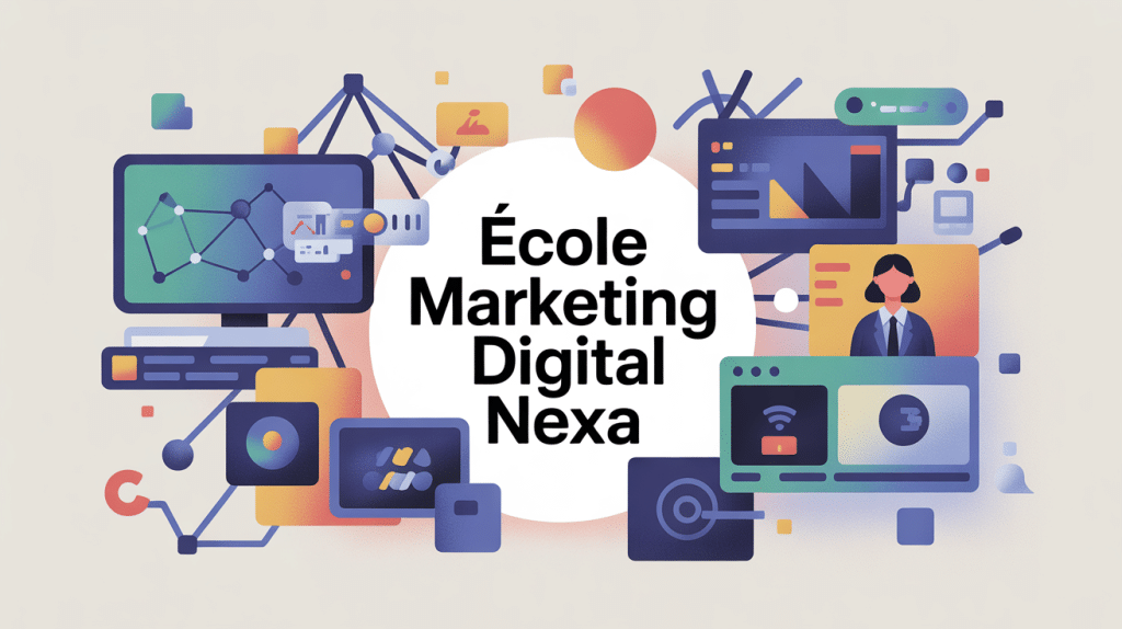 illustration école marketing digital nexa moderne