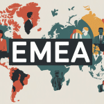 Illustration du concept EMEA Europe Moyen-Orient Afrique