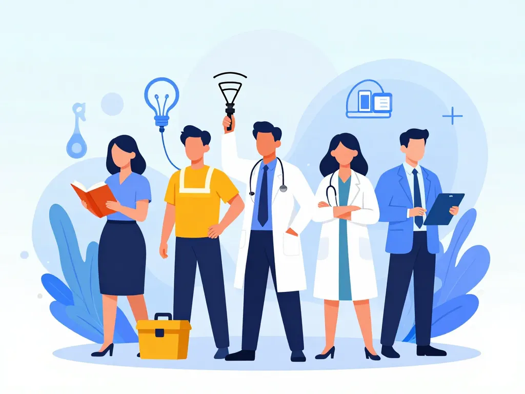 Diversité professionnels metier en e illustration