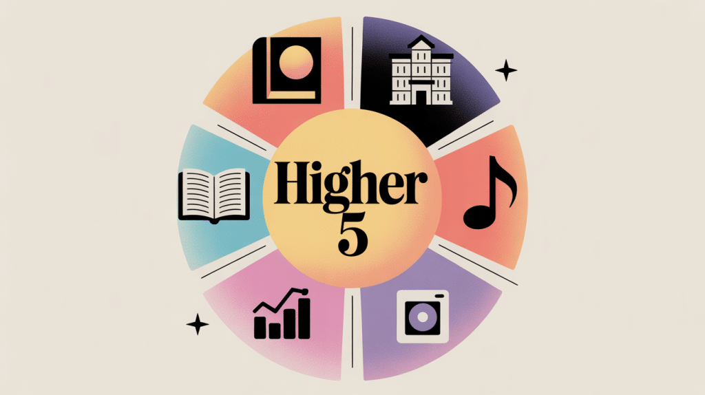 illustration higher 5 concept global secteurs