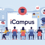 illustration centrale icampus étudiants enseignants