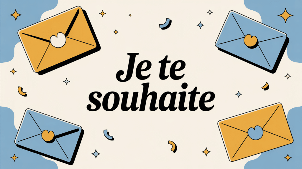 illustration carte de vœux je te souhaites ou souhaite