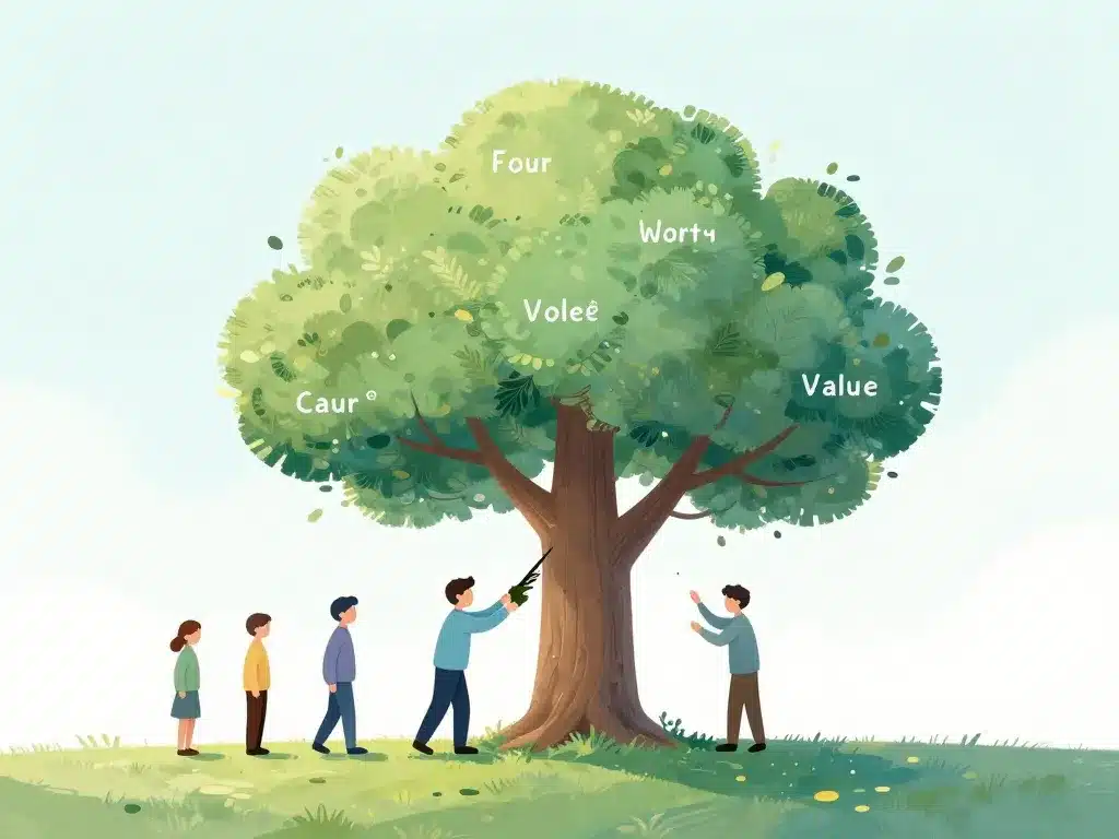 arbre timeline évolution liste valeurs