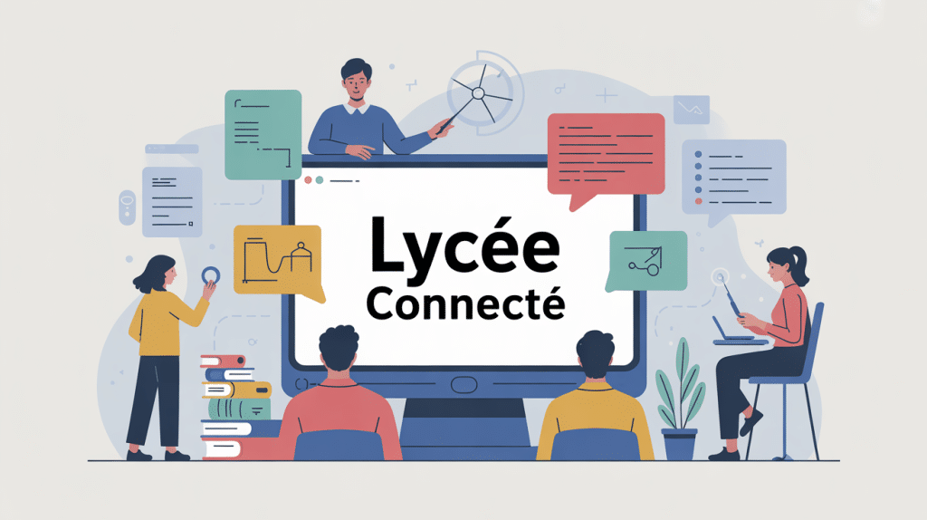 Lycée Connecté illustration espace scolaire numérique
