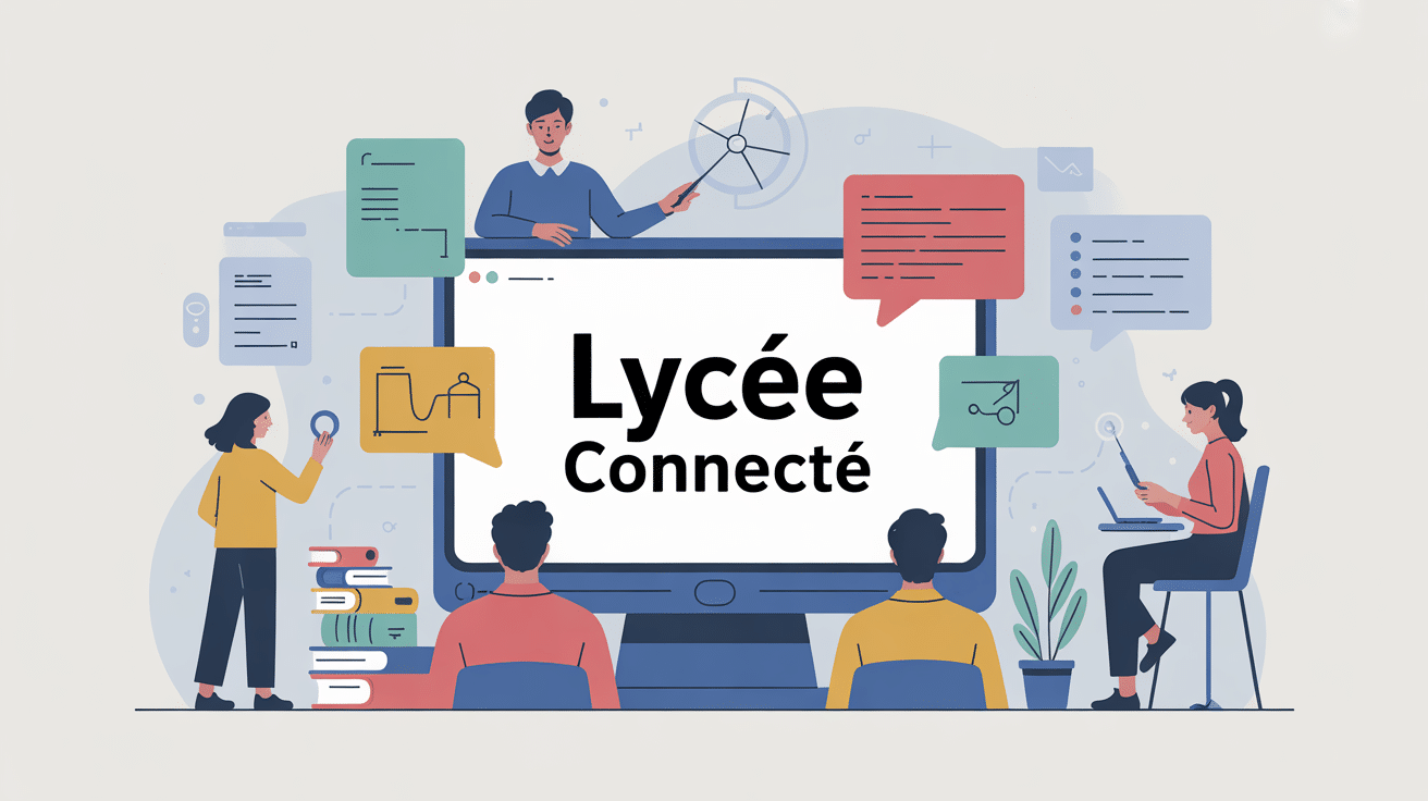 Lycée Connecté illustration espace scolaire numérique