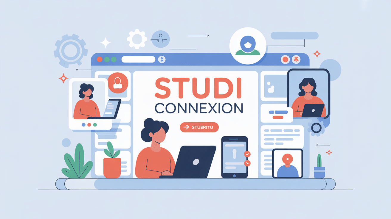 illustration moderne sécurisée studi connexion