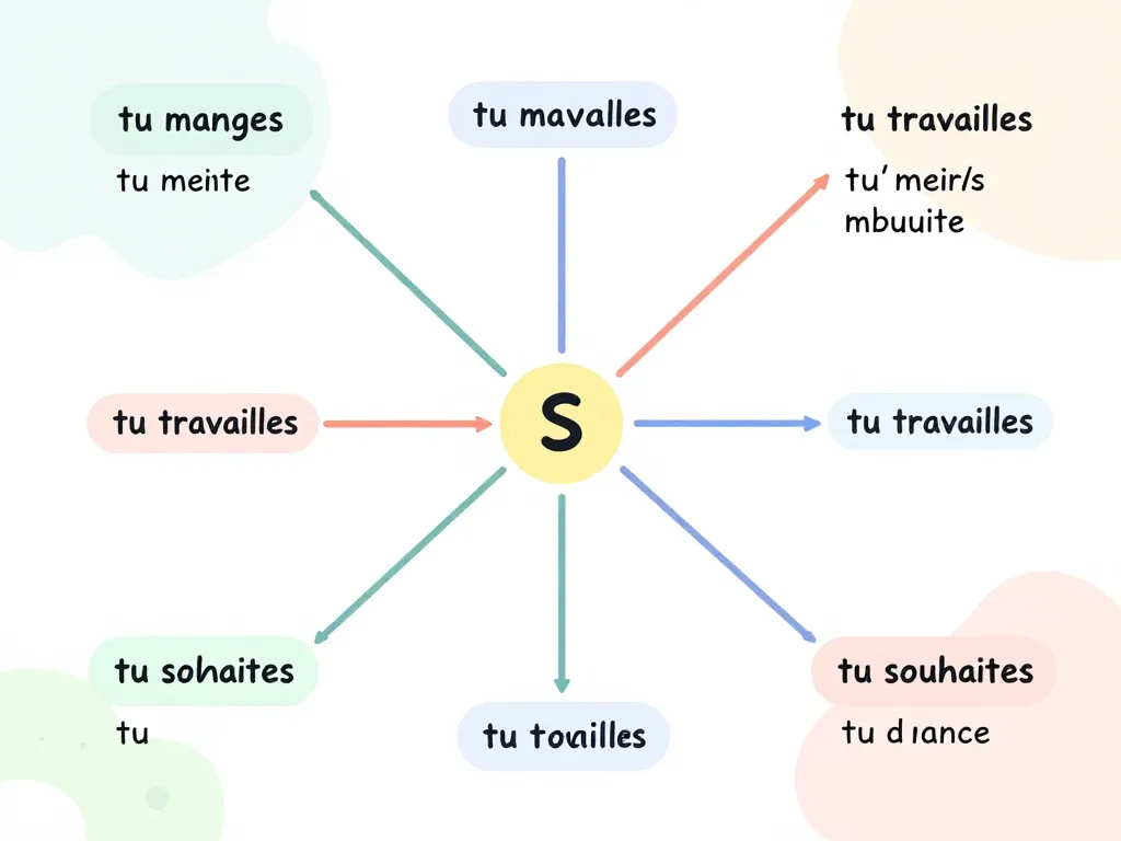 tu le souhaite avec ou sans s schéma conjugaison présent