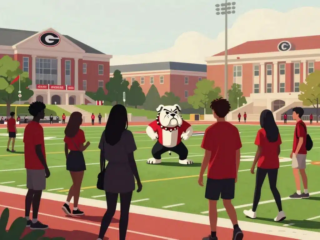 uga leo scène campus bulldog sport universitaire