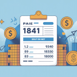 Illustration 1841 brut en net fiche de paie stylisée