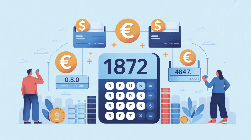 Calcul 1872 brut en net illustration vectorielle