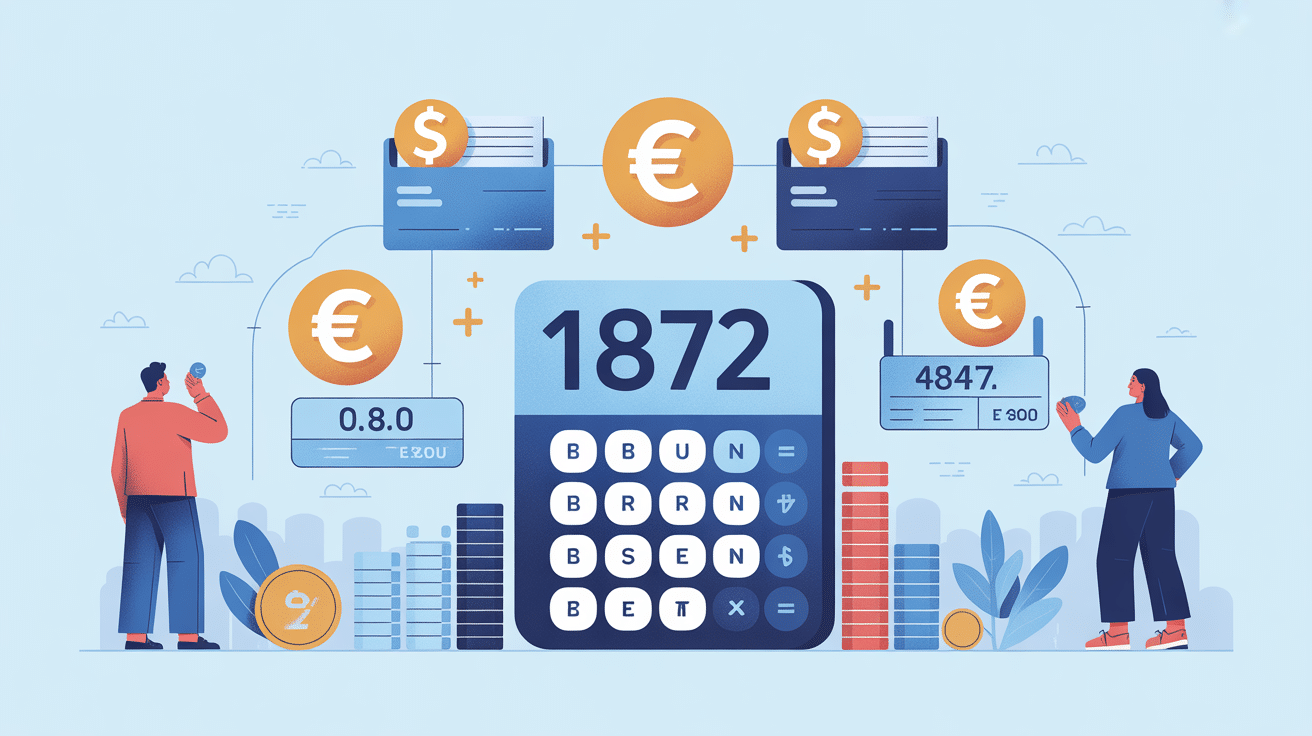 Calcul 1872 brut en net illustration vectorielle
