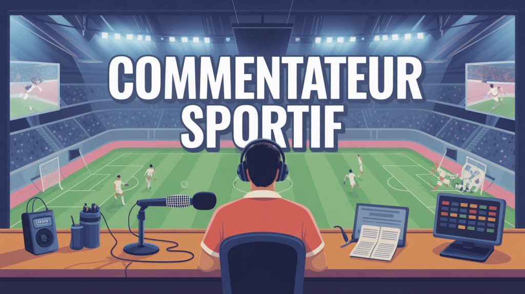 comment devenir commentateur sportif illustration métier cabine micro
