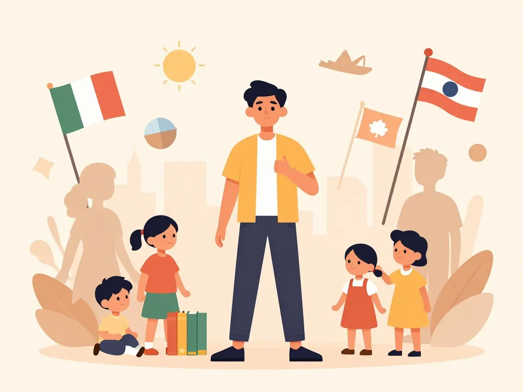 scène jeune fils au pair quotidien moderne