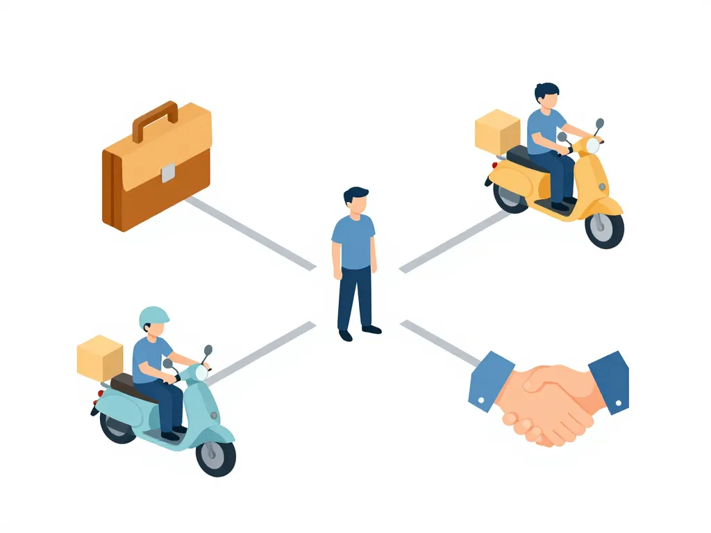 devenir livreur de courses à domicile schéma choix statut plateforme