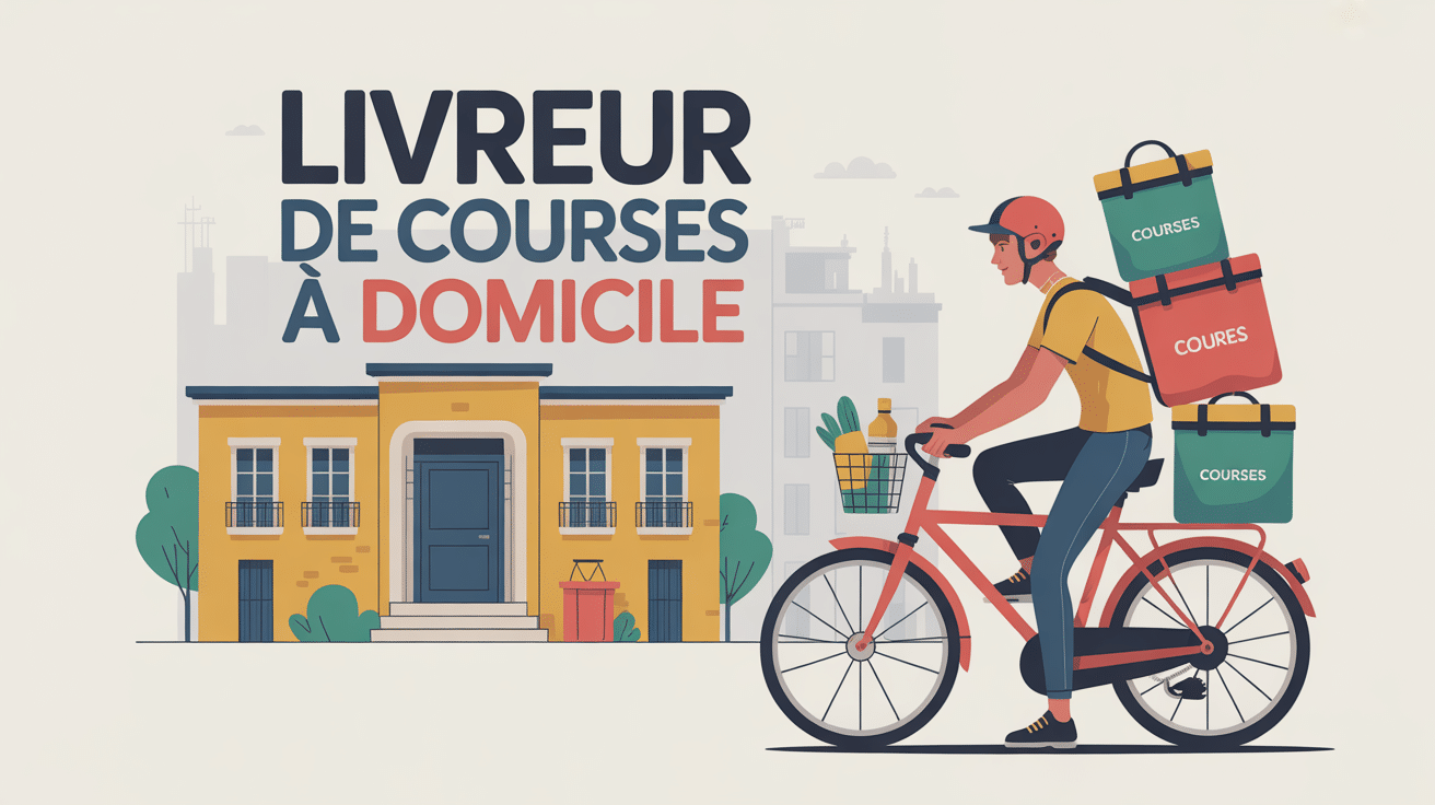 devenir livreur de courses à domicile illustration vectorielle urbaine