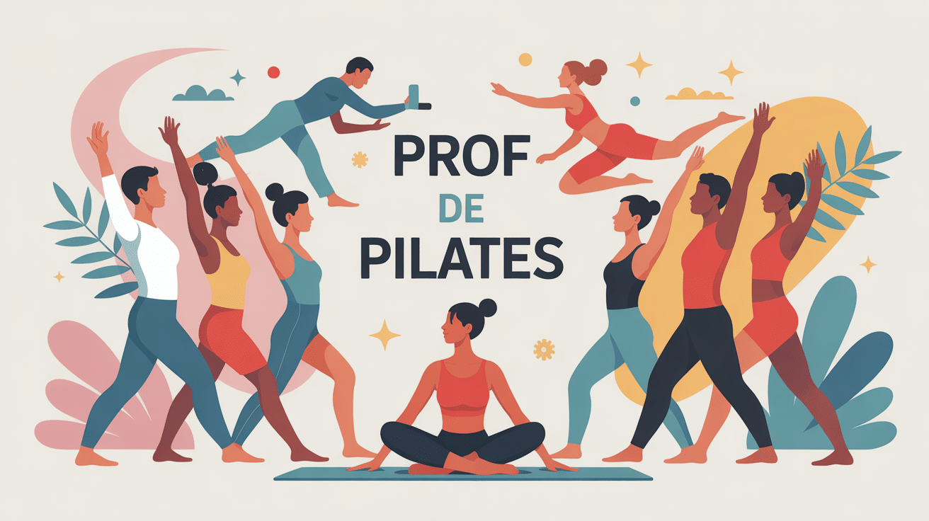 illustration prof guidant élèves devenir prof de pilates