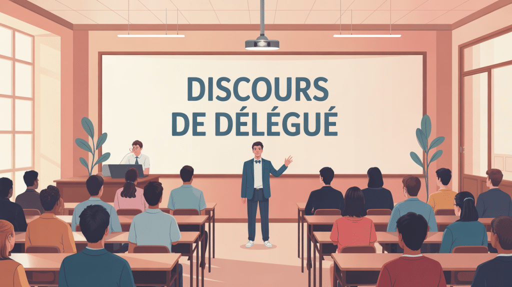 discours de delegue, élève parle à la classe illustration vectorielle