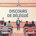 discours de delegue, élève parle à la classe illustration vectorielle