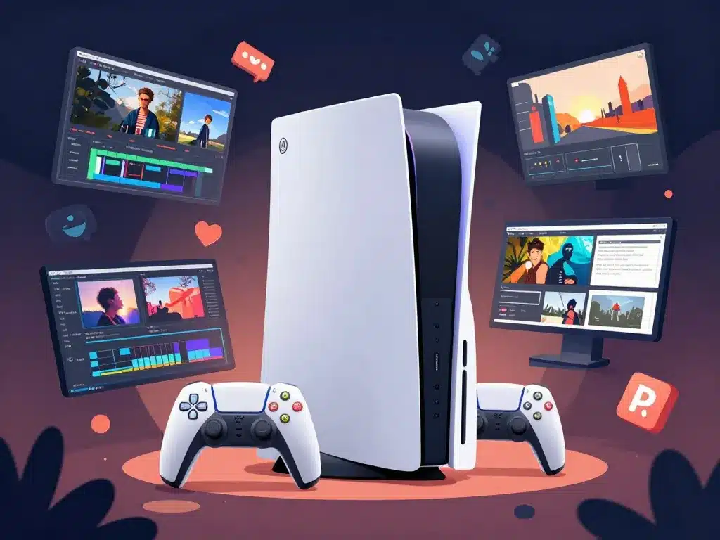 Illustration outils édition graphismes PS Share Factory