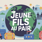 illustration jeune fils au pair à l'étranger