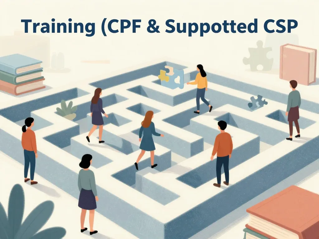 Labyrinthe symbolisant les risques cachés du CSP et du CPF