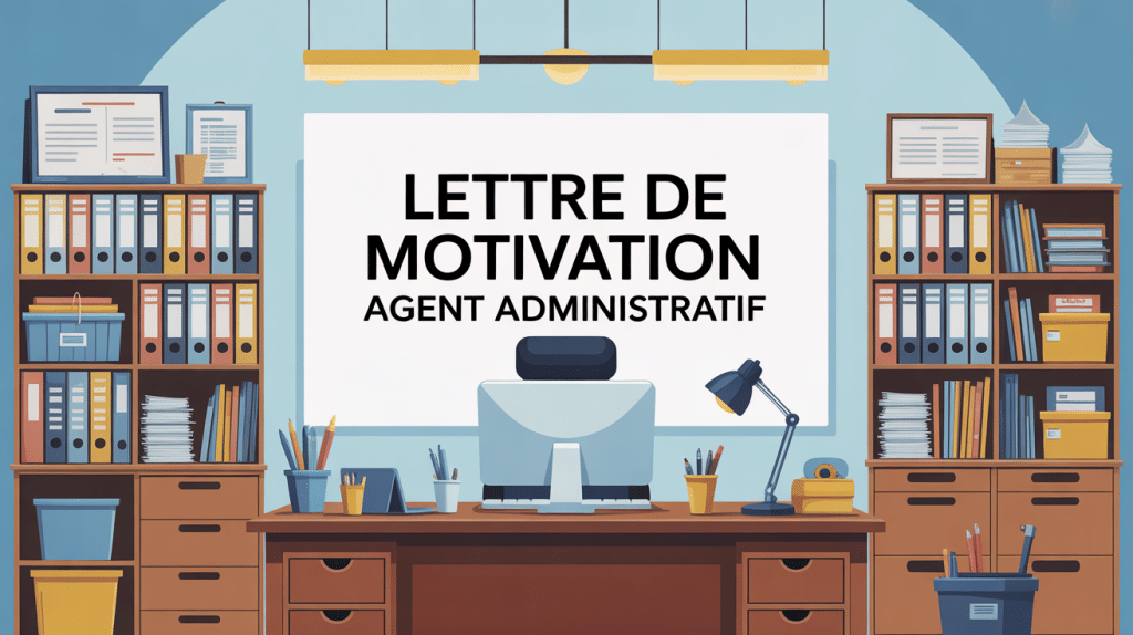 Lettre de motivation pour agent administratif, illustration bureau administratif organisé