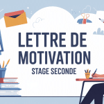 Illustration lettre de motivation stage seconde, élève à son bureau