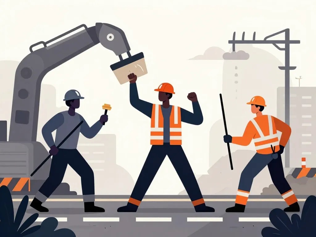 Scène des métiers dans les travaux publics les plus recherchés