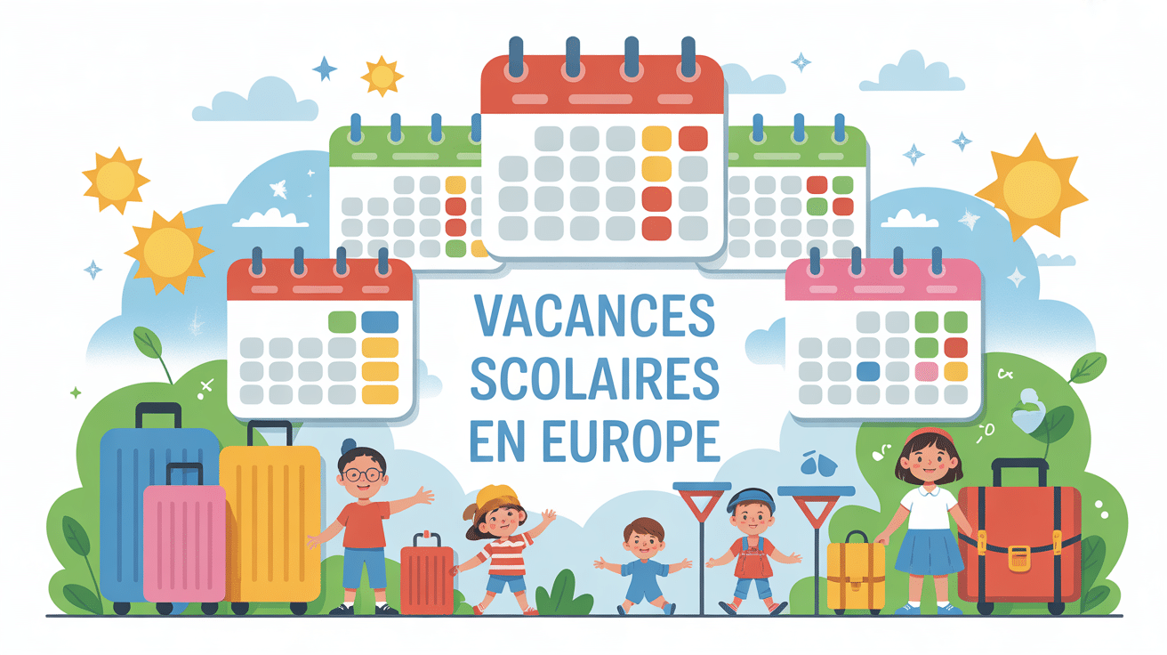 Image vacances scolaire Europe calendriers et familles