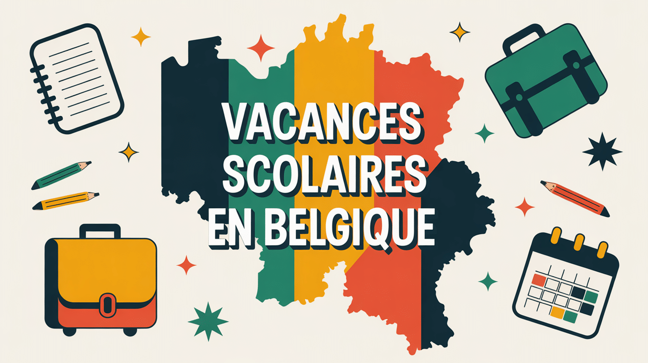 Illustration carte Belgique vacances scolaires