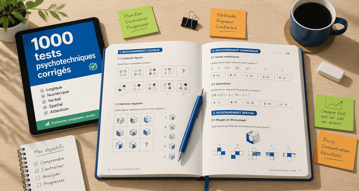 1000 tests psychotechniques corrigés pdf gratuit cahier et tablette