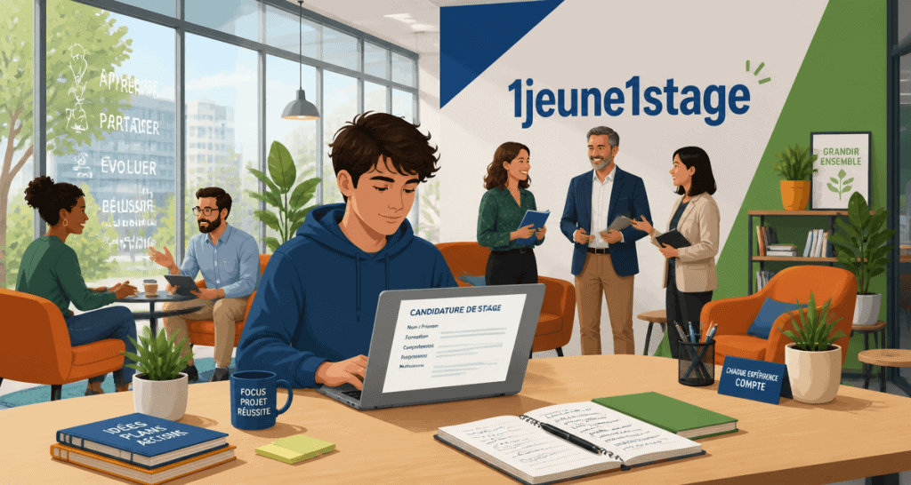 1jeune1stage jeune candidat en coworking