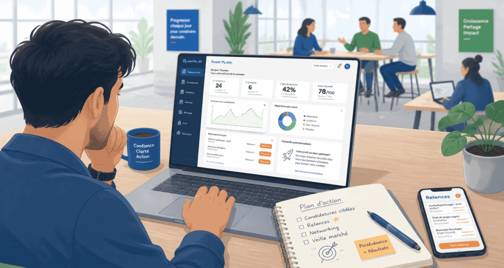Boost My Job dashboard coaching emploi coworking