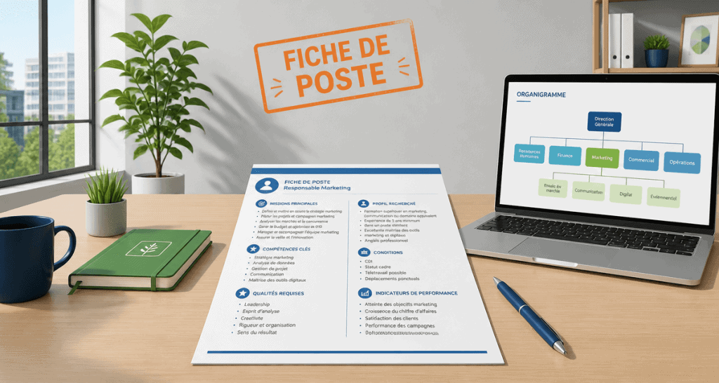 comment faire une fiche de poste illustration bureau