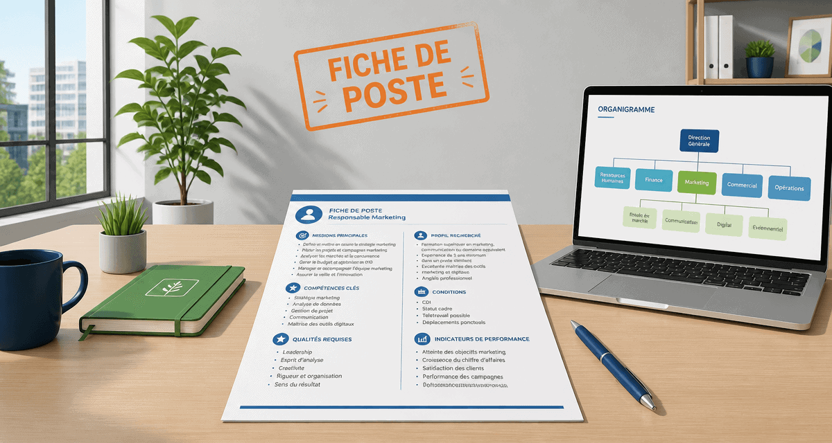 comment faire une fiche de poste illustration bureau