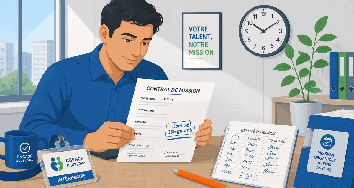 contrat intérim 35h mais travaille moins salarié relit contrat