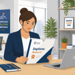 jeune femme avec dossier diplome niveau 6