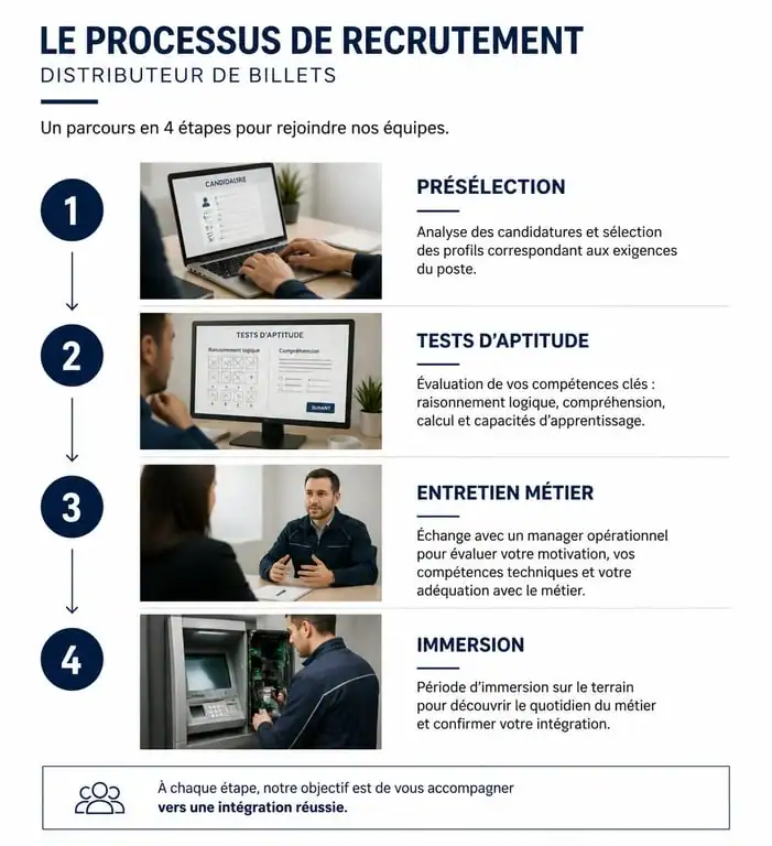 Processus de recrutement chez distributeurdebillets.fr : les 4 étapes clés pour devenir distributeur de billets