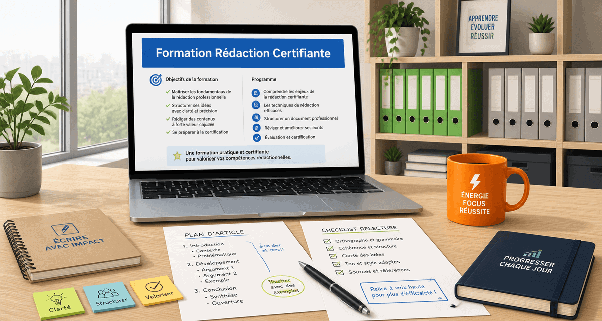 formation en rédaction ordinateur bureau moderne