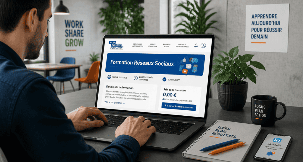 formation réseaux sociaux cpf inscription ordinateur
