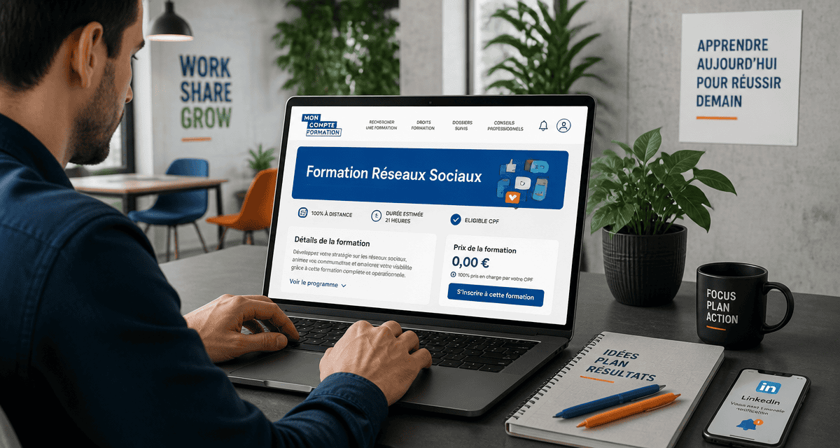 formation réseaux sociaux cpf inscription ordinateur