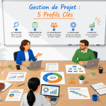 Gestion de projet métier, réunion de 5 profils clés